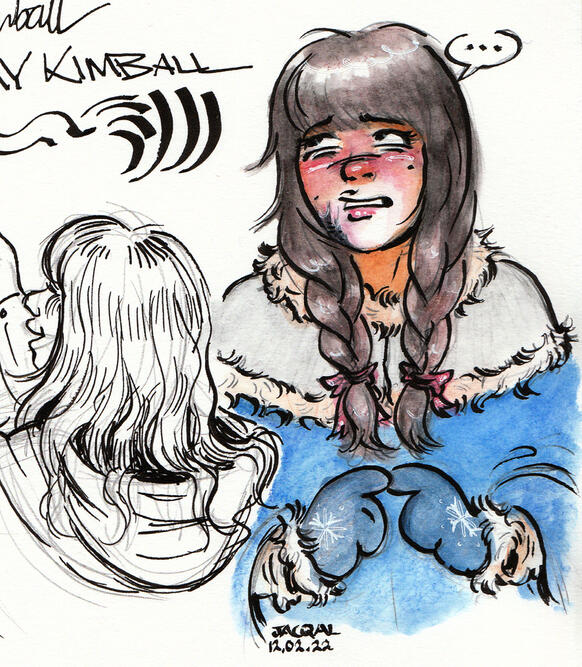 Madlen (calligraphy pen, watercolour, gel pen)