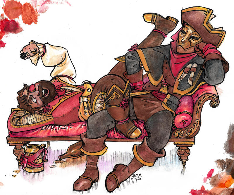 Wistar & Junior (fineliner, watercolour, gouache)