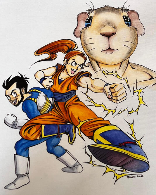 Callum & Rosie (fountain pen, watercolour)