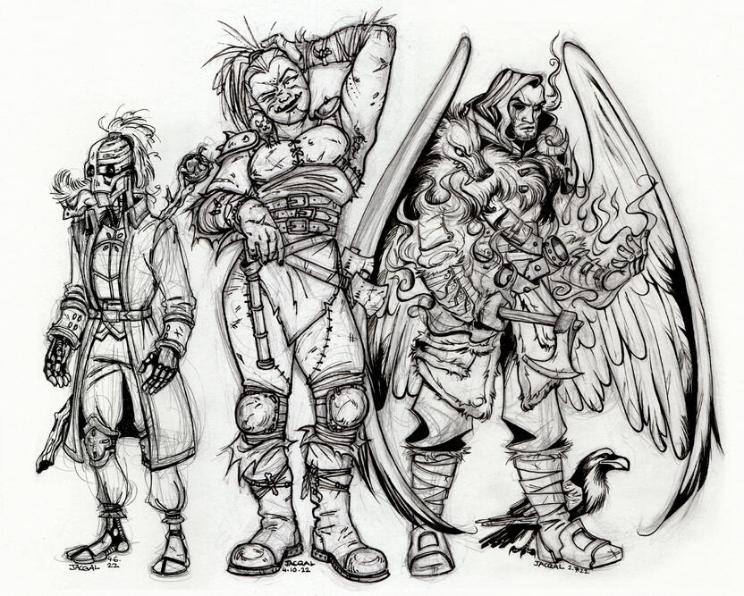 Geronima, Zurag & Munnin (fineliner, fountain pen)