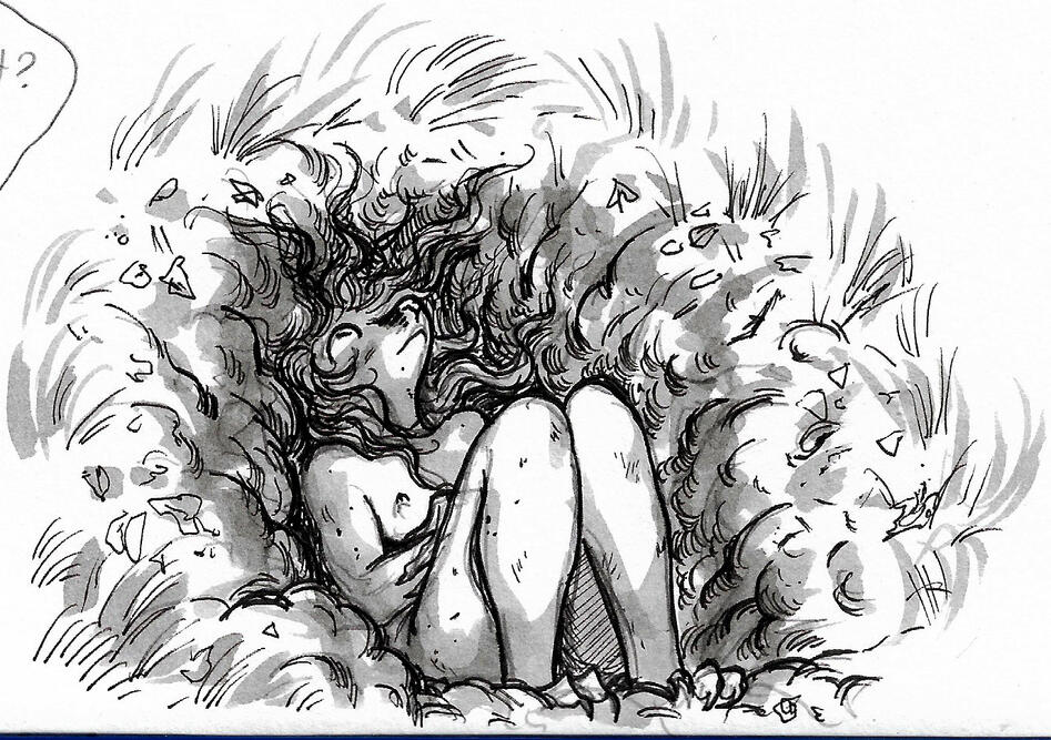 Vits in hole (fineliner, marker)